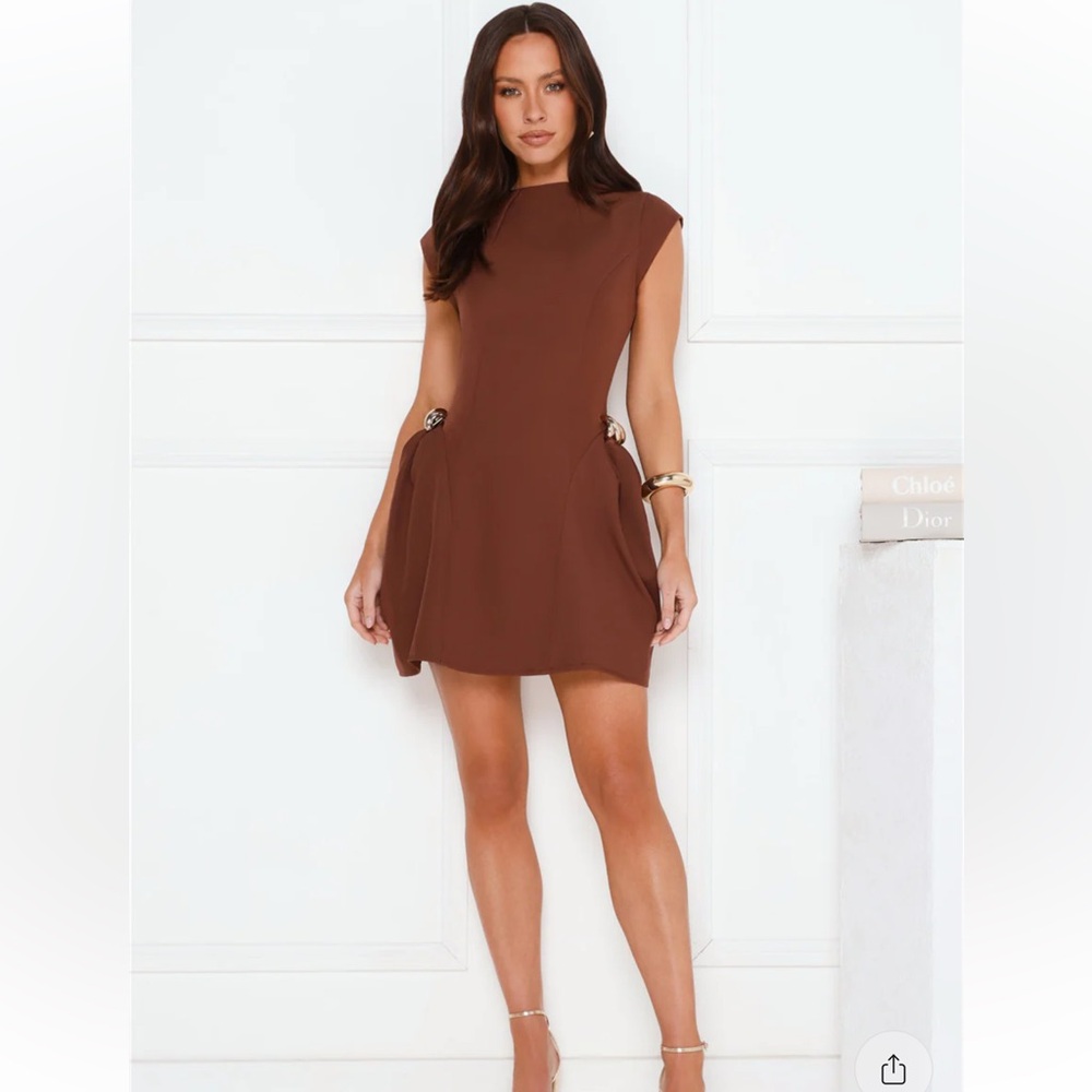 Brown Minidress w/ Gold Details